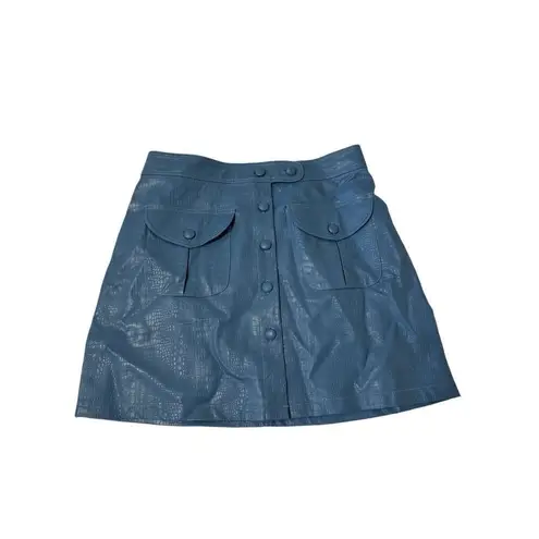 FRNCH DARY CROC EMBOSSED FAUX LEATHER SKIRT Size L