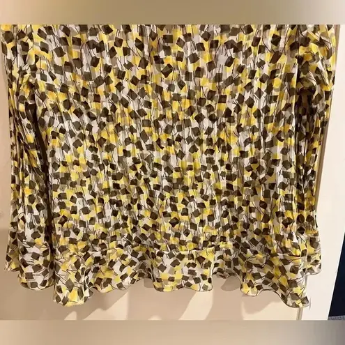 Sunny Leigh Size Pleated Crinkle Cut Bell Sleeve Button Up Blouse