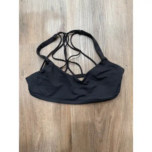 Lululemon  Black Sports Bra Crisscross Strappy Back Light Support Workout Sz 10