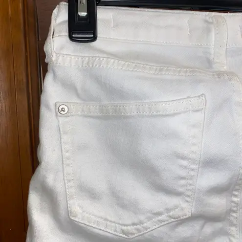 Anthropologie NWT $88  Pilcro White High-Rise Slim Boyfriend Denim Shorts 25