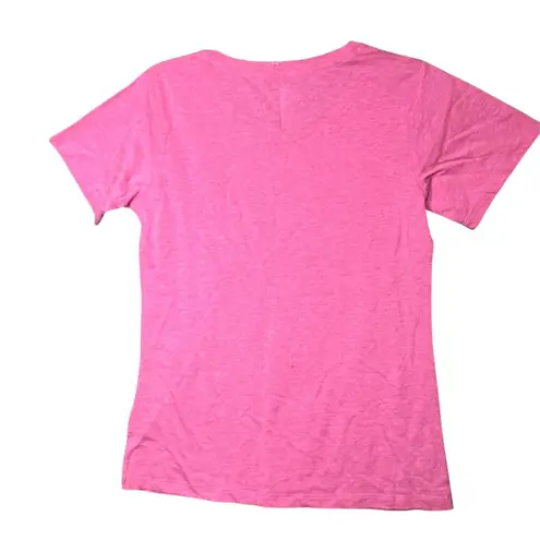 Umbro Shirt Womens Medium Pink V-Neck Short Sleeve Athletic T-Shirt Tee Logo
