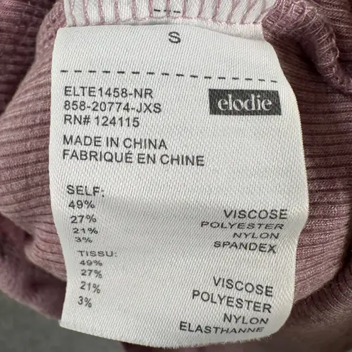 Elodie Ribbed Tank Top Women's Small Purple High Neck Sleeveless Crossover