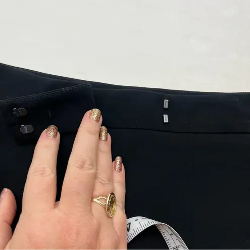 Max Mara Straight Leg Pants Women Size 8 Black Side Buttons Triacetate Polyester