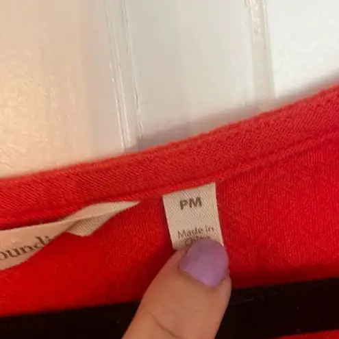 Soft Surroundings  gauze bar harbor button front 3/4 sleeve top