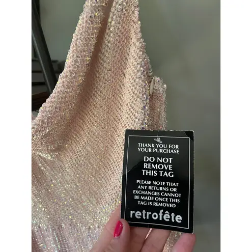 retrofete Katya Sequin Evening Gown Dress Taffy Pink Womens Size Small
