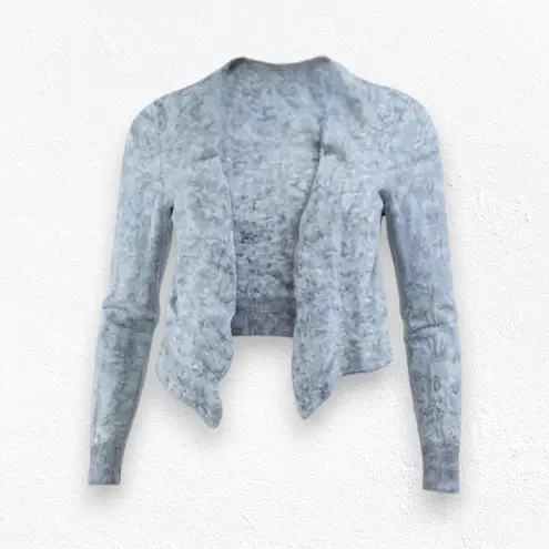 ALLSAINTS Light Grey Open Front Wool Alpaca Cropped Cardigan Sweater Size XL