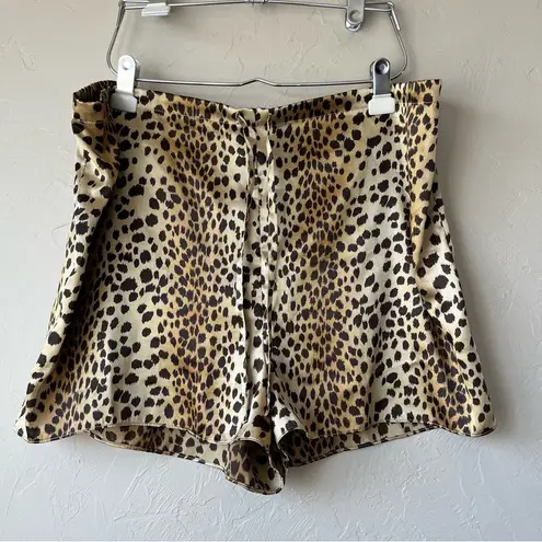 Victoria's Secret Victoria Secret Satin Cheetah Animal Print Button Up Shirt Short Pj Set XL Sleep