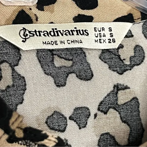 Stradivarius  Brown Leopard Long Sleeve Dress