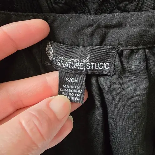 Signature Studio Black Whimsigoth Burnout Velvet Blouse – Size Small