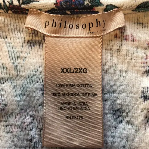 Philosophy Spring or summer airy floral V neck cotton Tee