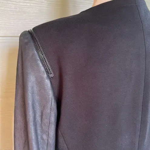 Theory  “Yaisa Classical” Jacket with Leather Sleeves