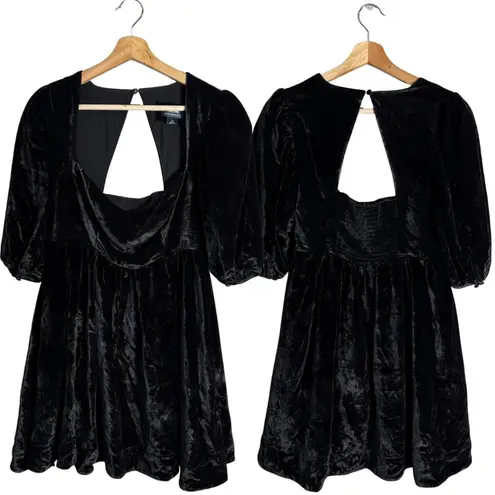 Maeve Anthropologie Sweetheart Velvet Mini Dress Womens Small Black Holiday NWOT