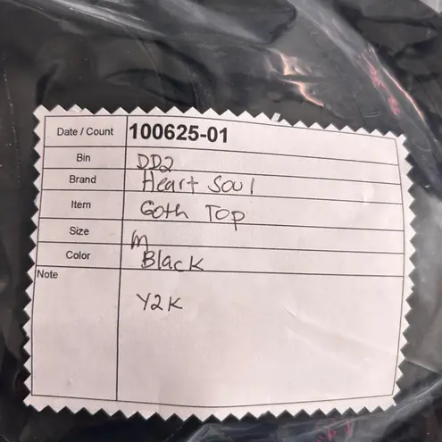 Y2K Goth Top Black Medium