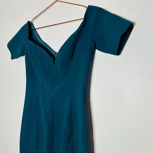 Cinq à Sept CINQ A SEPT Teal Jolie Off The Shoulder Sheath Bodice Fully Lined Dress Size 6