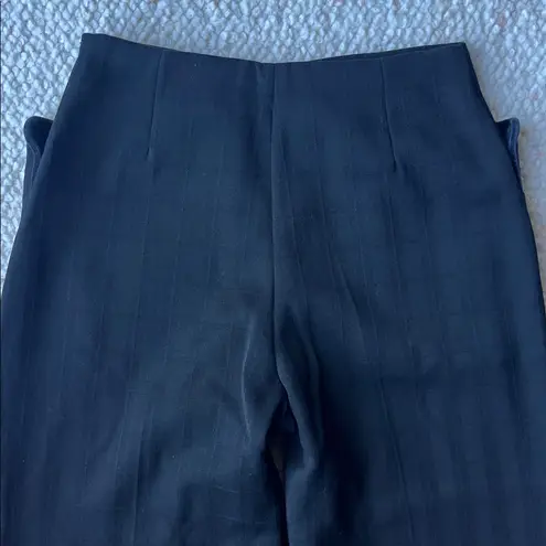 Norma Kamali Vintage Wool High Waist Seamed Tapered Trouser Pant Black Plaid 40