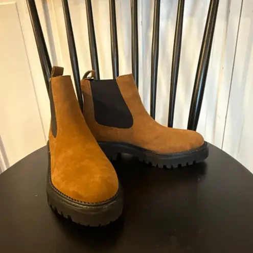 Caslon water repellant chestnut suede Chelsea boot 6