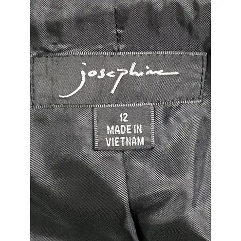 Josephine Black White Dot Print Collared Crop Jacket Size 12 EUC