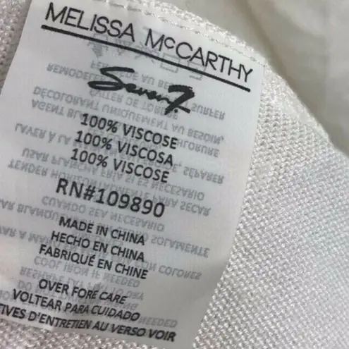 Melissa McCarthy Seven7 Womens Open Cardigan Egret Creamy White Vest 1X