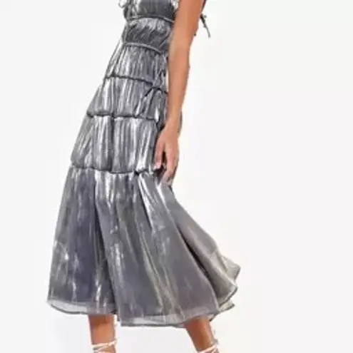 Ciao Lucia Tutti Dress Oyster silver gray polkadot polka dot size XS