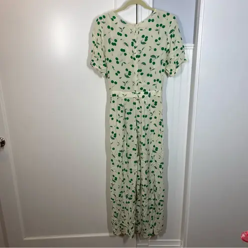 Tara Jarmon Cali Cherry Playsuit Jumpsuit size 38 / US 8 Medium 100% viscose Green