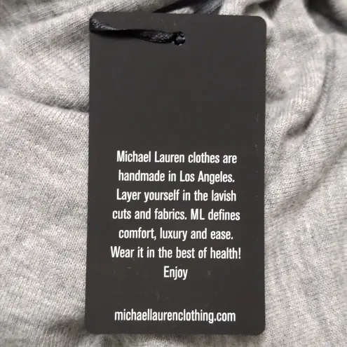 Michael Lauren NWT Gray Carson Long Sleeve Lace Up Front Hoodie Size L