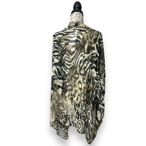 Karen Kane M/L Sheer Leopard Animal Print Kimono Cardigan Drape Cover Up NWT