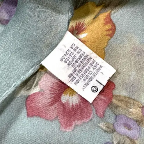 Vintage Echo Light Blue Floral Semi Sheer Scarf