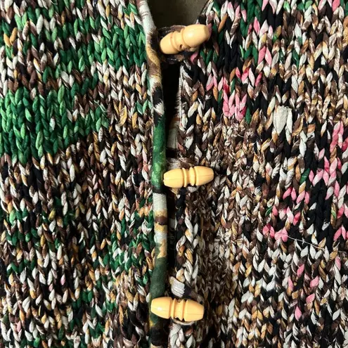 Vintage Knit Rose & Leopard Print Vest Size Medium