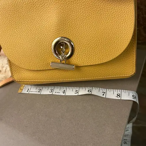 Botkier New York Vibrant Yellow Crossbody Bag with Long Strap and Flap Closure