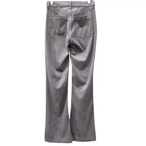 NWT The Gap SZ.26 High Rise Vegan Suede Retro ’70s Flare Jeans Pants Grey Gray