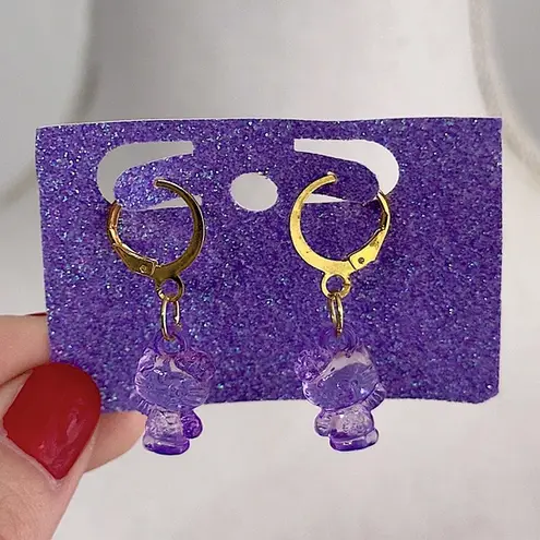 Hello Kitty Gold and Purple  charm Earrings