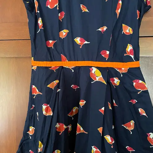 Eshakti Fit and Flare Dress Bird Print Cap Sleeve Knee Length Size XS/Small