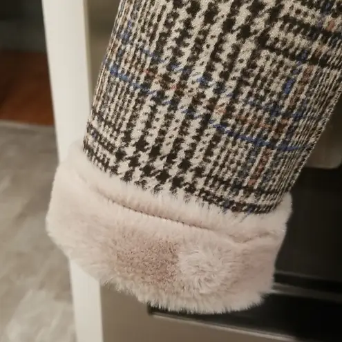 Love Token ππ Eddie Faux Fur Reversible Hooded Coat ~ Plaid Print Small S NWT