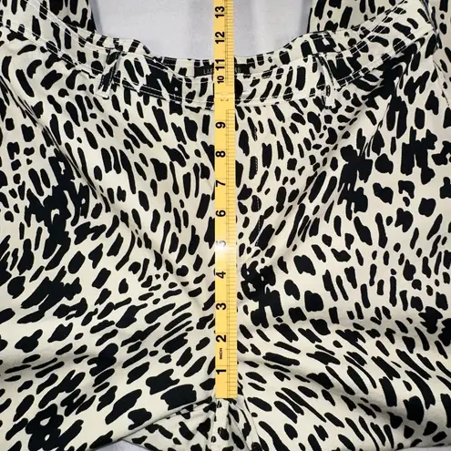 Lafayette New York 148 Women's Sz 8 Coleman Cheetah Wide Leg Cropped Twill Pants Black