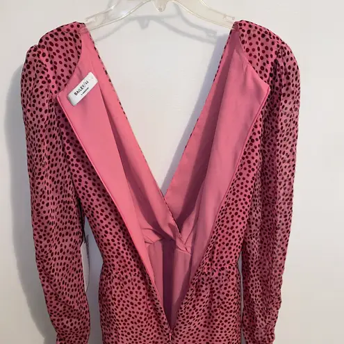 Bailey44 NWT $238 Bailey 44 Juniper Pink Ruffle Polka Surplice Neck Dot-Print Dress 4