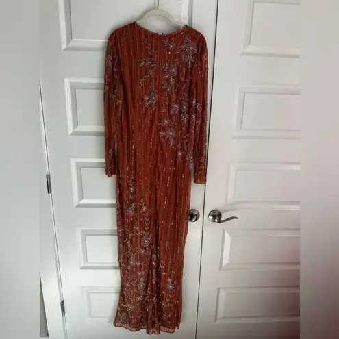 Mac Duggal Embellished High Neck Illusion Long Sleeve Gown 11136