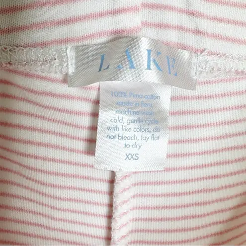 NEW Lake Pima Cotton Striped Pajama Set Pink Size XXS White