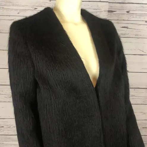 Boutique REVERSIBLE BLACK HOBO FAUX FUR COAT size medium