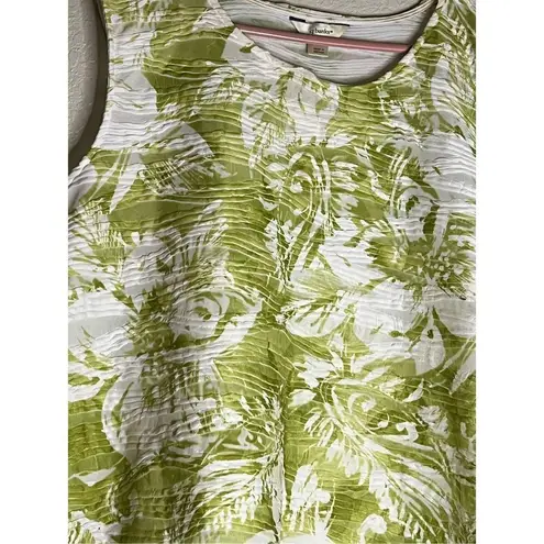 cj banks  Green White Sleeveless Top Tank Shirt Woman Plus 3x Island Leaf