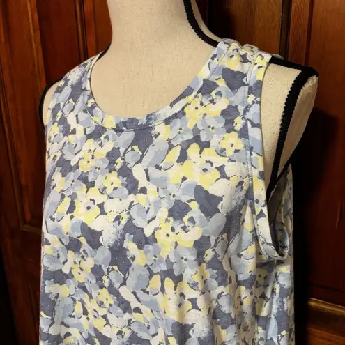 Zelos Geometric Print Shirt Tank Women's Size 1X Blue White Yellow Activewear