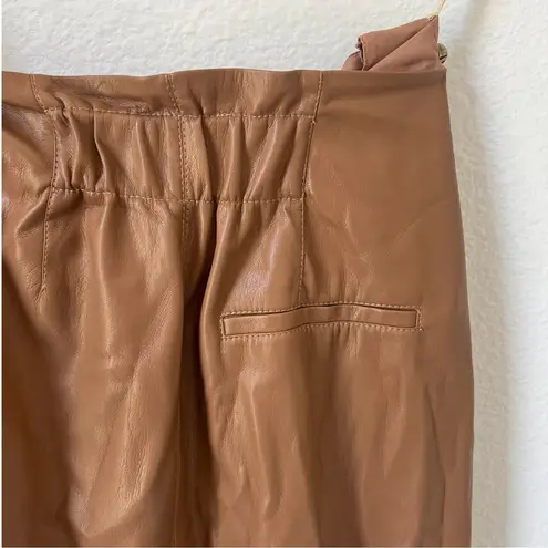 NWT Nanushka Amas Faux Leather Skirt in Camel Brown Tan Size XS