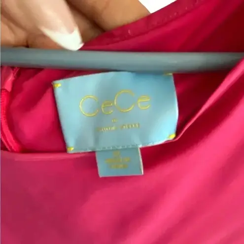 CeCe Cynthia Steffe Pink Lily Tiered Ruffle Drop Waist cap sleeve Party Dress