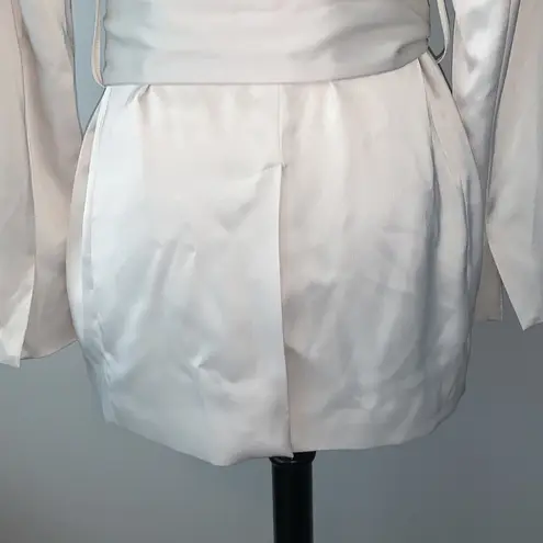 House of Harlow 1960 Cream Satin Belted Blazer Jacket Sz S
