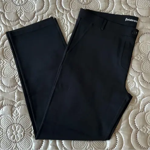 Betabrand  Black Straight Leg Classic Dress Pant Yoga Pants Size L Petites