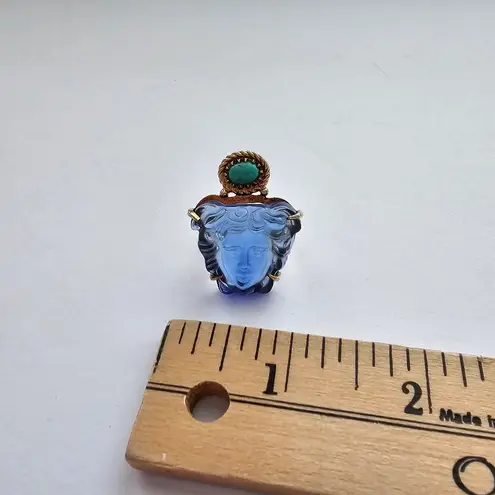 Tagliamonte Glass Medusa & Turquoise Cocktail Ring Statement Ring Medusa Head Blue