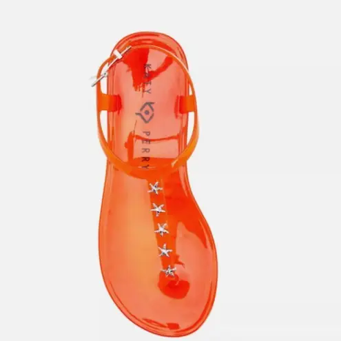 Katy Perry The Geli Star Fish Stud Orange Thong Jelly Sandals Size 8