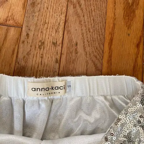 gold silver sparkle ruched skirt