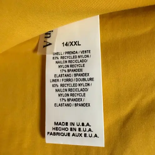 Vitamin A Elle Yellow Ribbed Classic Side Tie String Bikini Bottoms Size XXL