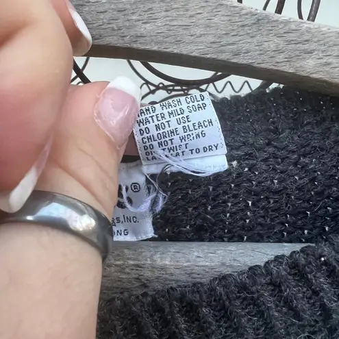 Vintage 80s rrrruss Sleeveless Sweater Art Deco Chevron Blue Black Wool Blend Size L