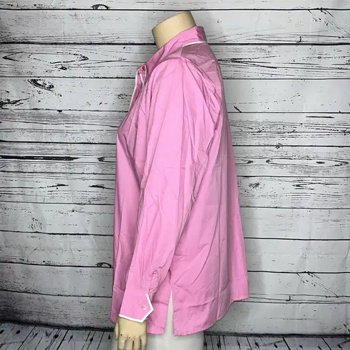 Bob Mackie Wearable Art NWT Sz XL Pink Ribbon Embroidered Button Down Shirt Top